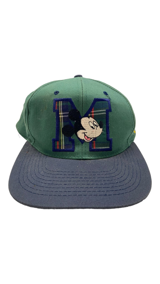 VTG Mickey Mouse Plaid Big M Hat