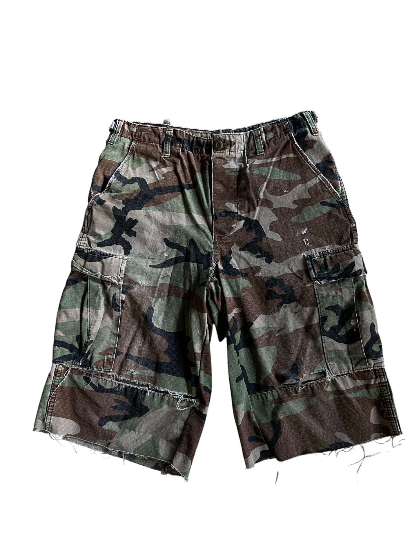 Reworked Natural Faded Camo Shorts by david turner