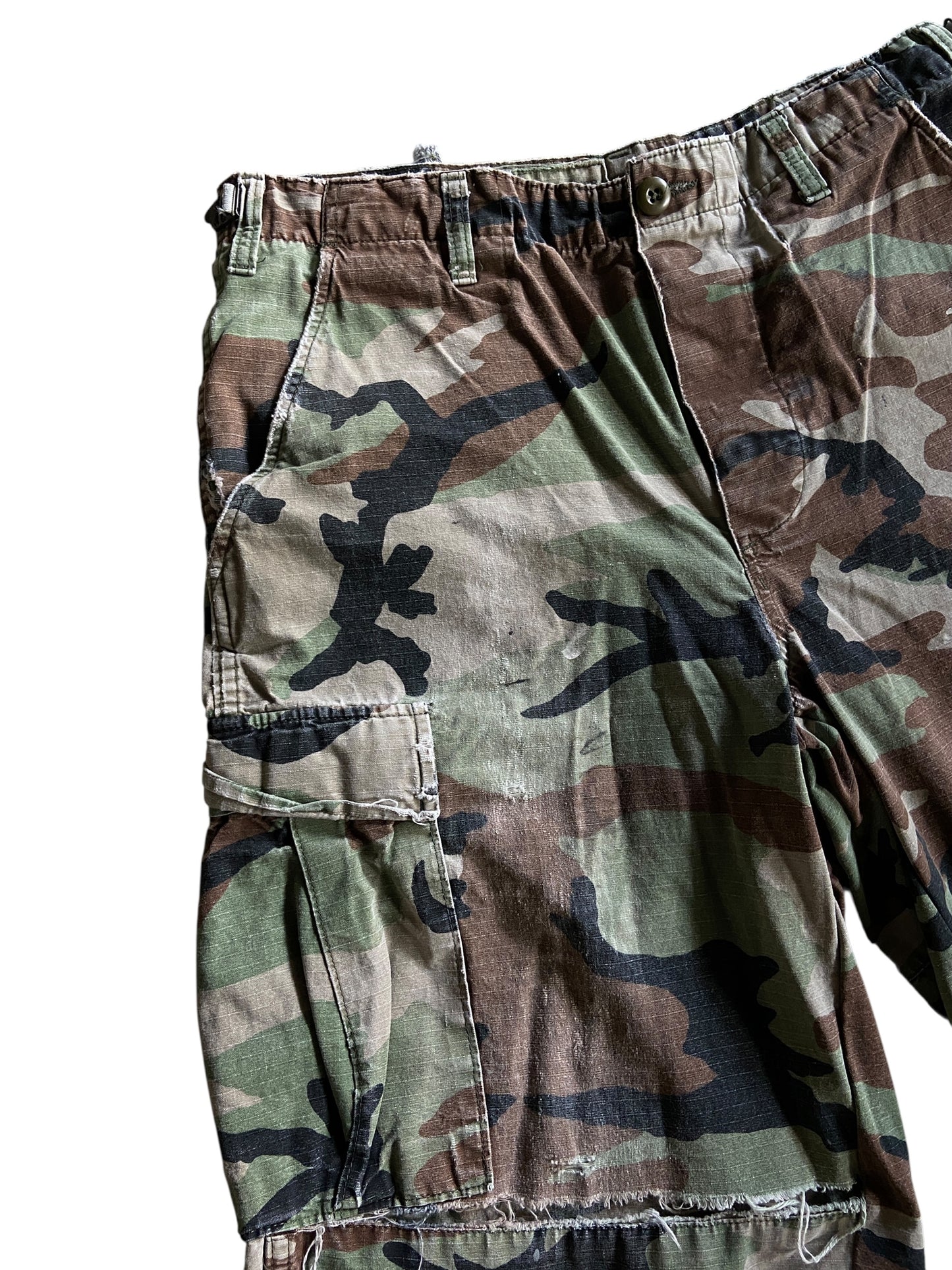 Reworked Natural Faded Camo Shorts by david turner
