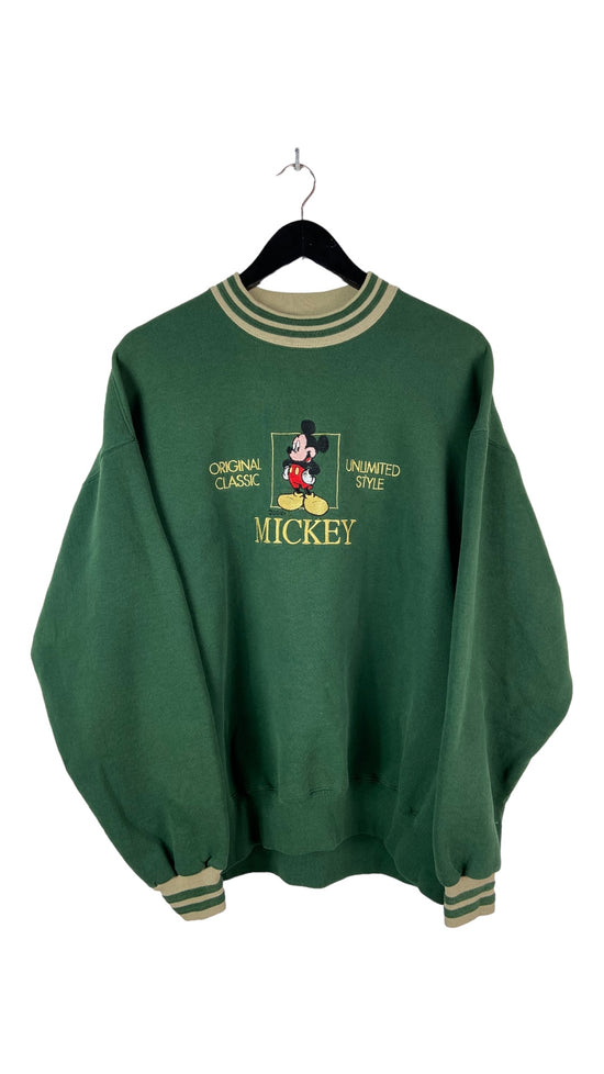 VTG Mickey Mouse Original Classic Green Sweatshirt Sz XL