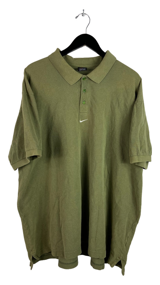 VTG Nike Olive Polo Shirt Sz 2XL