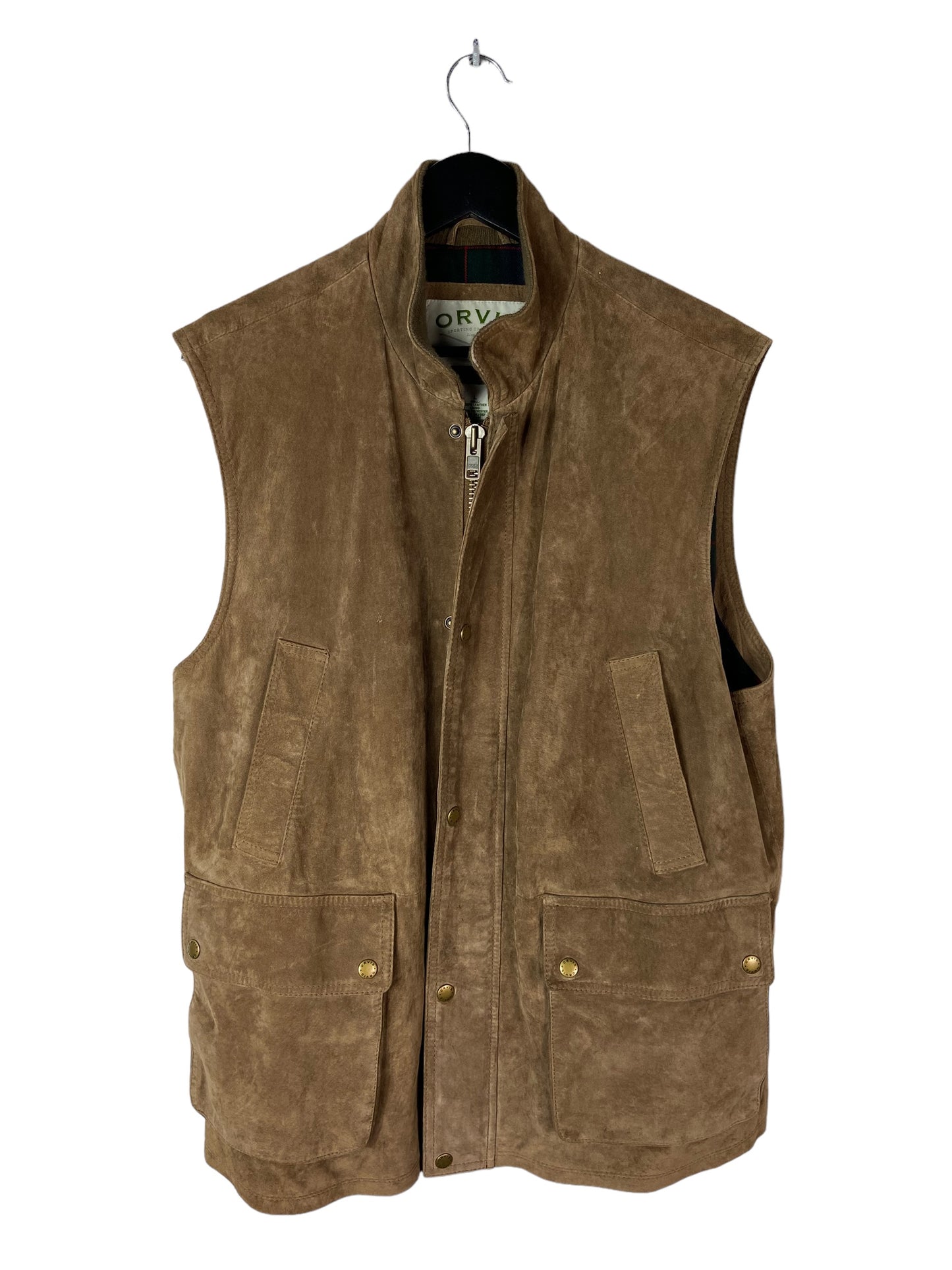 VTG Orvis Leather Vest Sz L