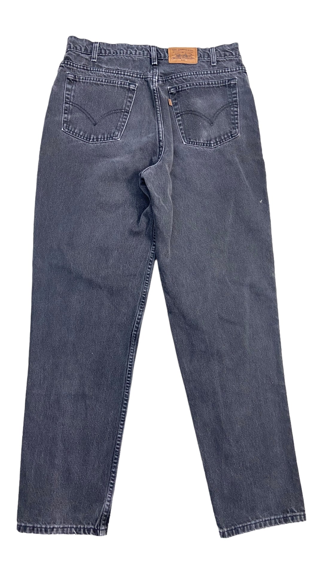 VTG Levi's Brown Tab  545 Loose Fit Black Jeans Sz 35x34