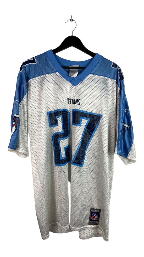 VTG Tennessee Titans White/Blue Eddie George Reebok Jersey Sz M