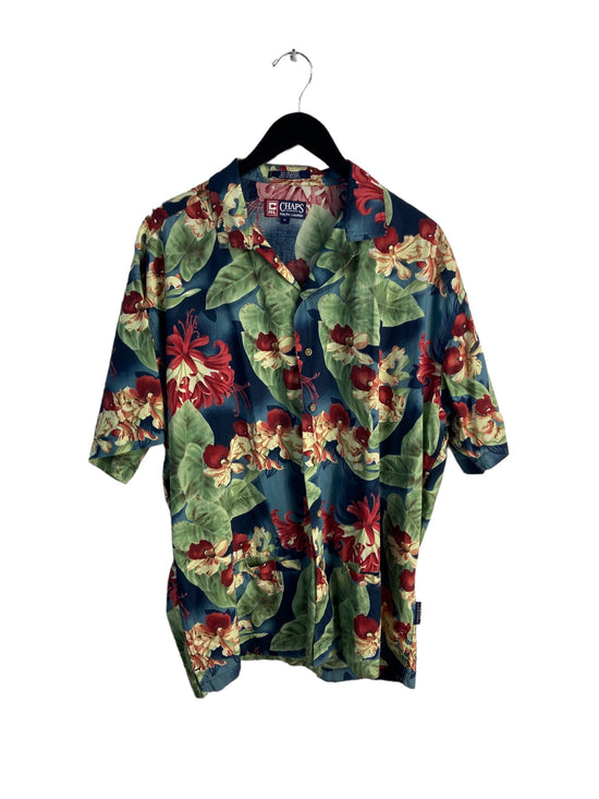 Vtg Chaps RL Rayon Hawaiian Shirt Sz XL