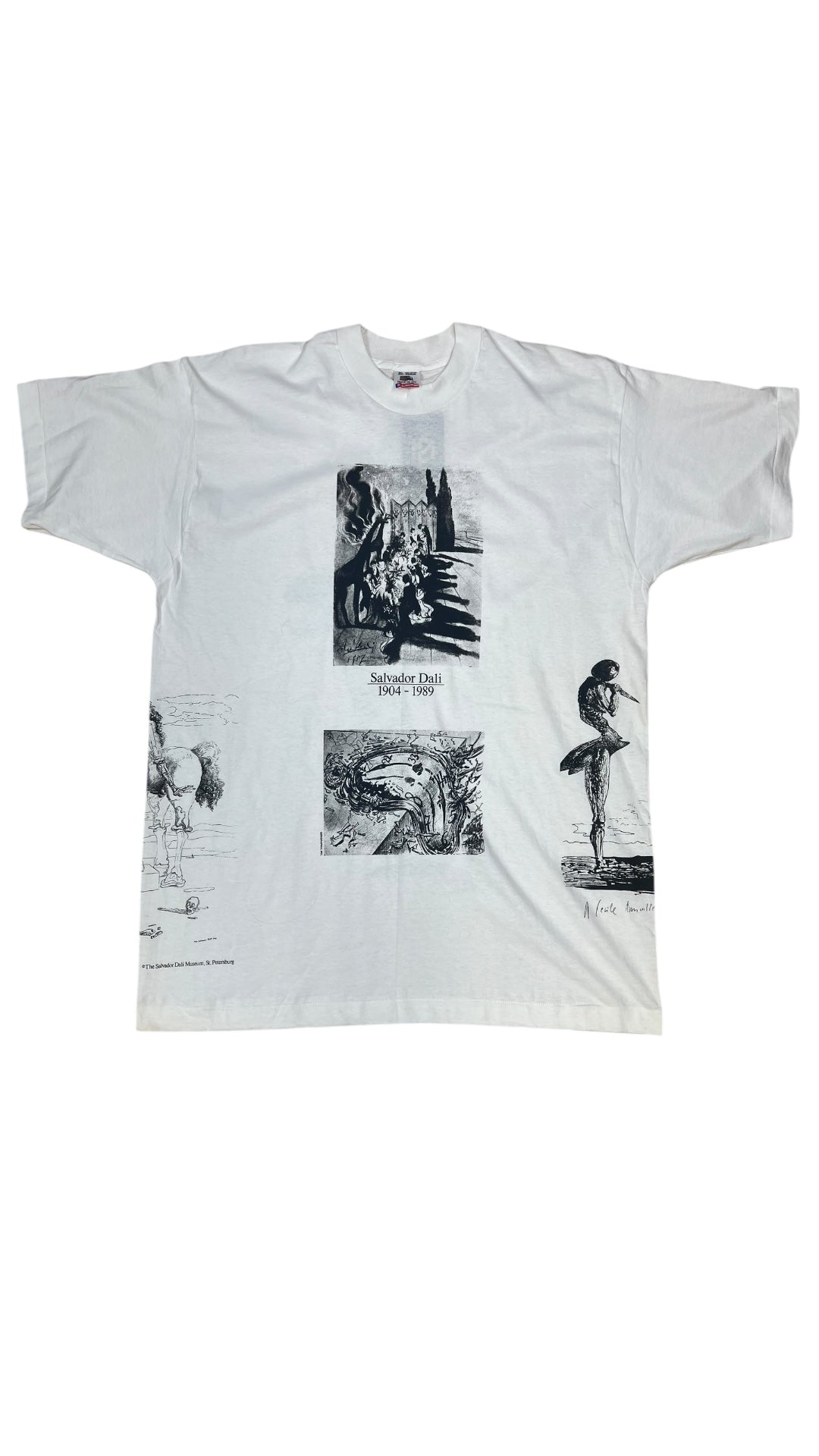 VTG Salvador Dali Museum Test Print Tee Sz XL