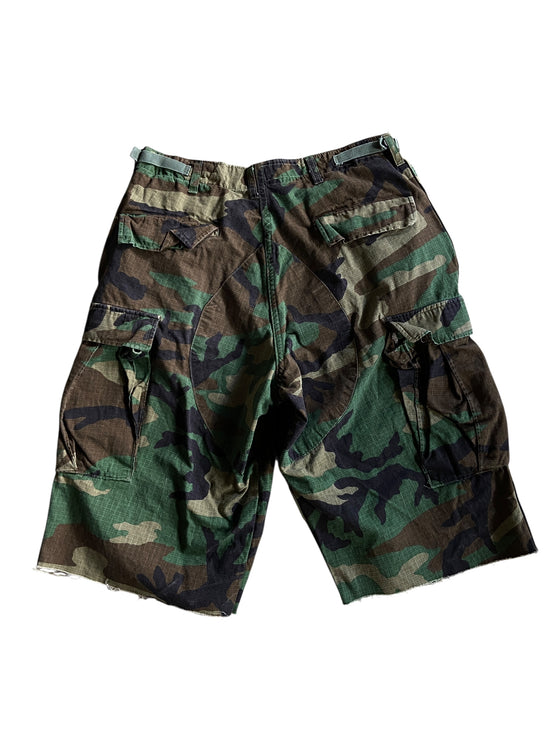 Reworked Studded Dark Camo Shorts by david turner