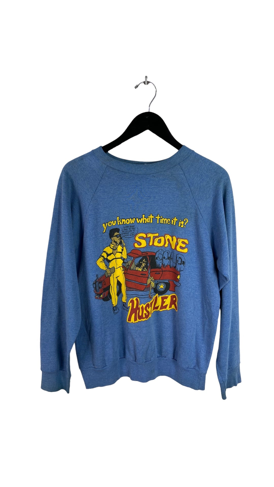 VTG Stone Hustler You Know What Time It Is Crewneck Sz M