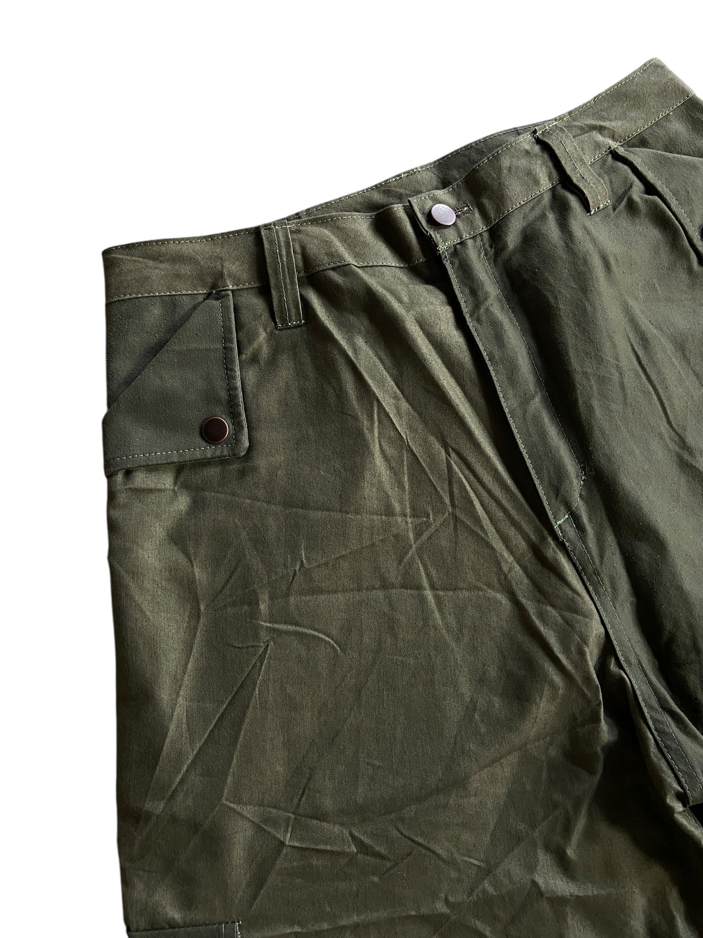 Reworked Military Olive Cargo Shorts by david turner