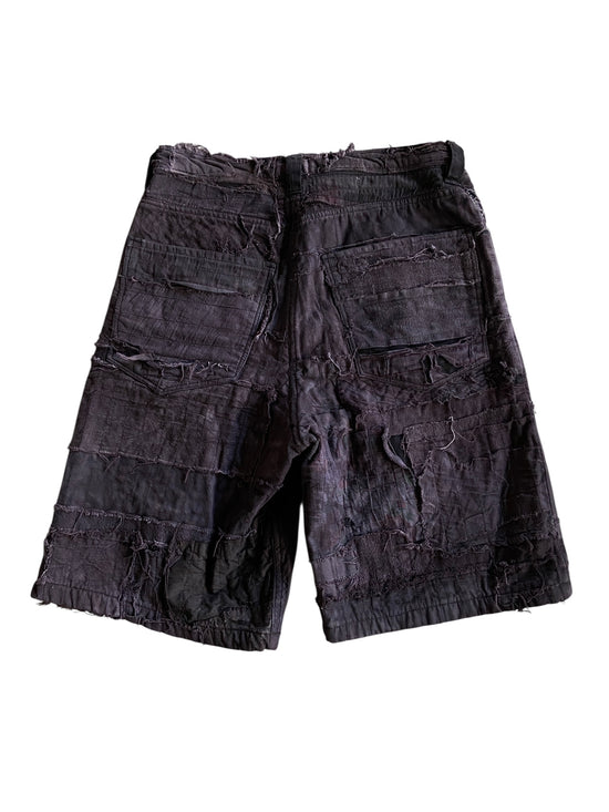 Reworked Purple Distressed Shorts by david turner