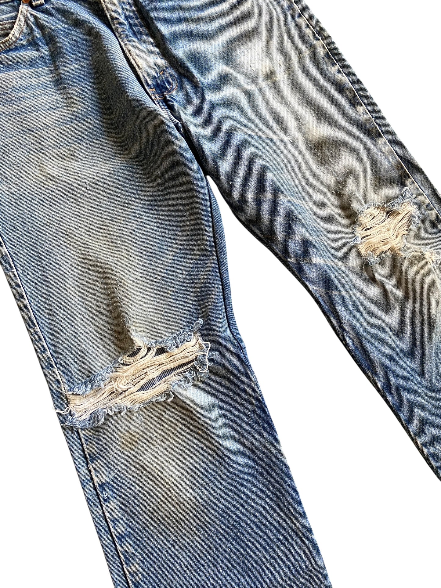 Reworked Muted Pine Denim Jeans by david turner