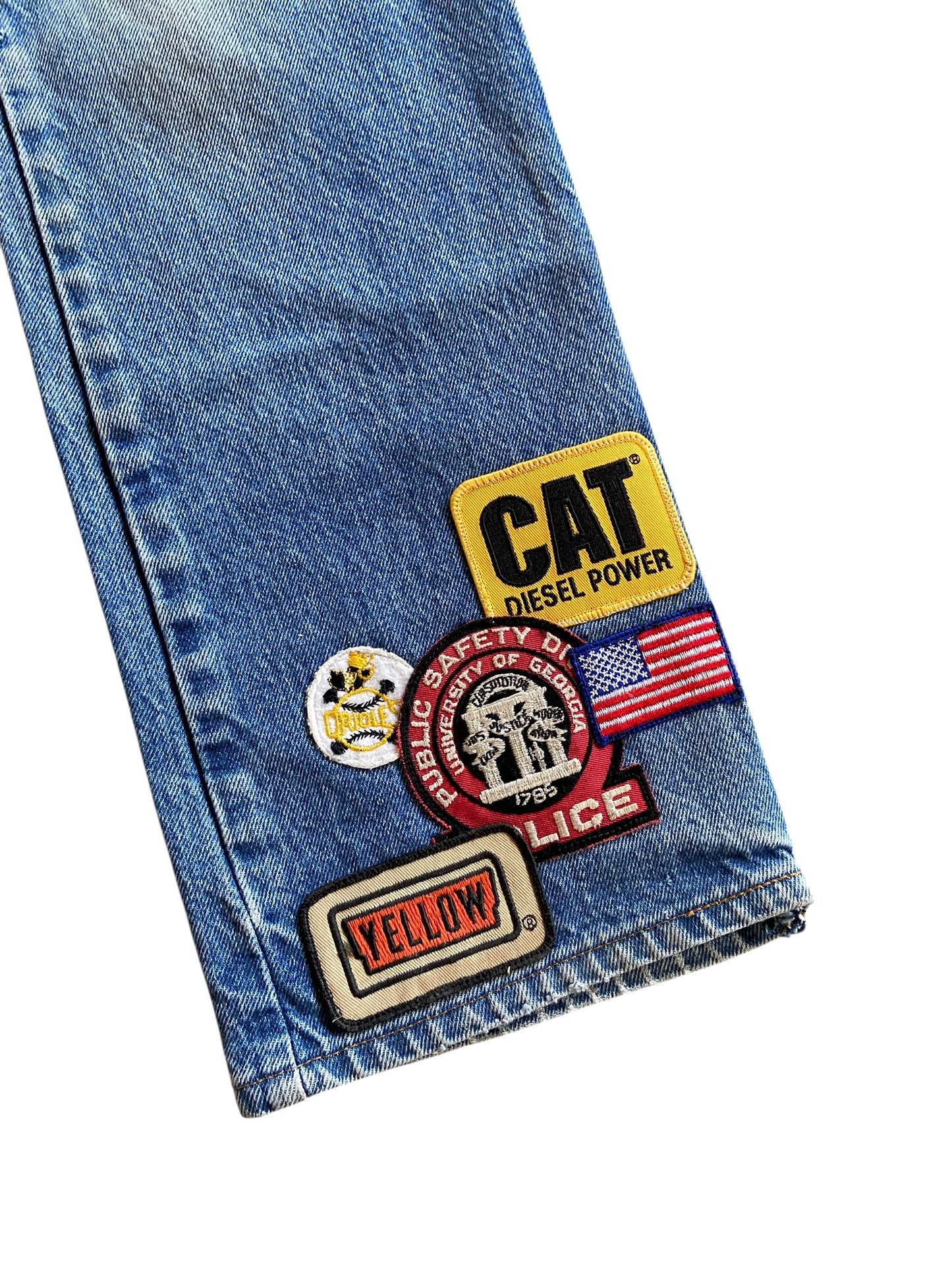 Reworked Muted Pine Denim Jeans by david turner