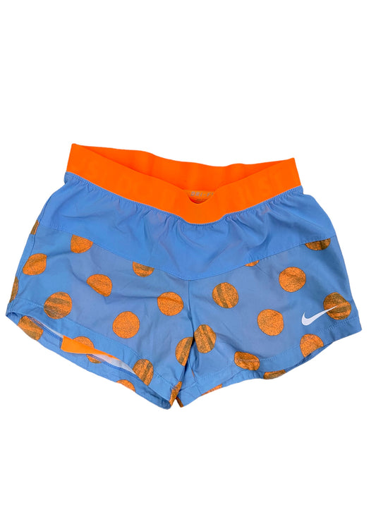 Wmns Nike Dri-Fit Blue/Orange Dots 2-n-1 Running Shorts Sz XS
