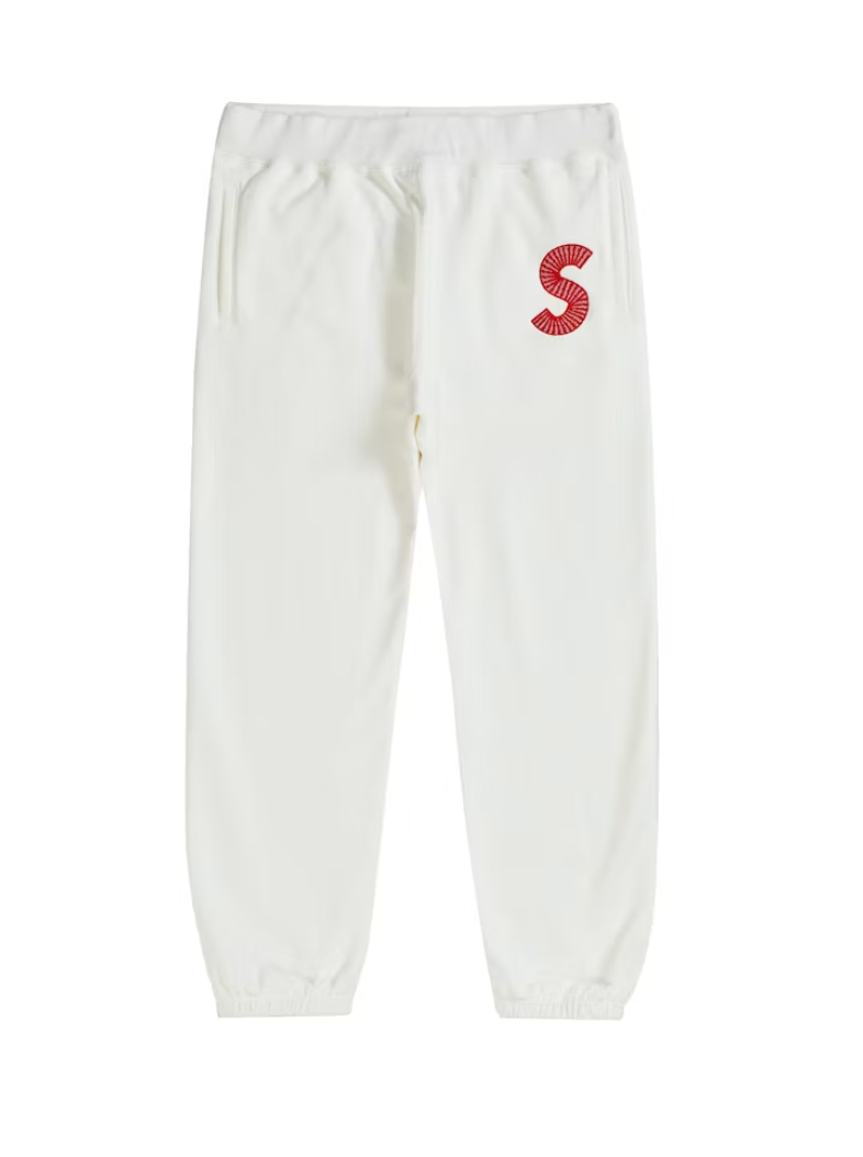 Load image into Gallery viewer, Supreme S Logo White Sweatpants Sz L
