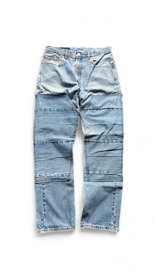 Hand Reworked Vintage Levi’s 505 Double Knee Jeans by DTurner Sz 33x32