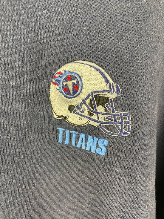 VTG Tennessee Titans Majestic Embroidered Helmet Crewneck Sz XL