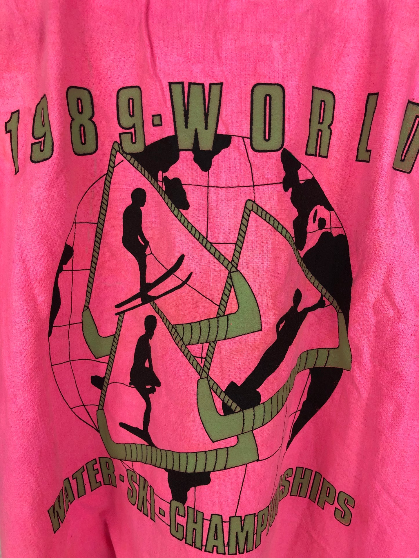 '89 World Water Ski Championship Cropped Tee Sz L