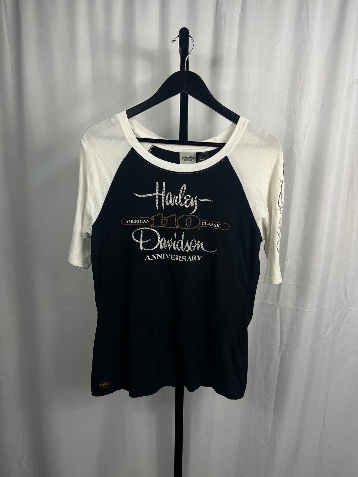 VTG Women’s Harley Davidson “Anniversary” Baseball Tee L