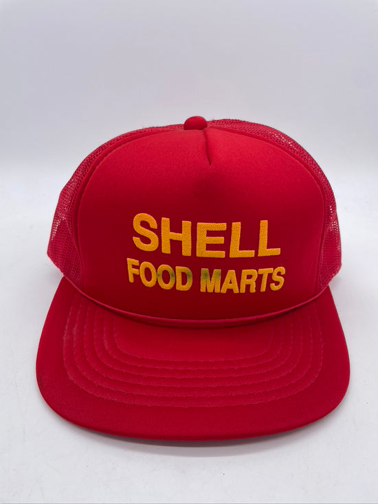 Load image into Gallery viewer, VTG Shell Food Marts Red Trucker Hat
