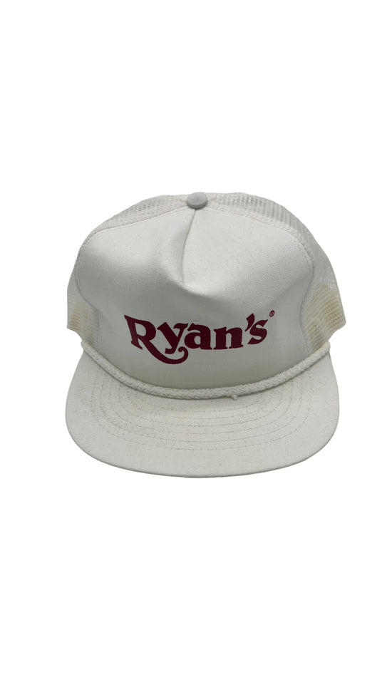 Vtg Ryan's White Trucker Hat