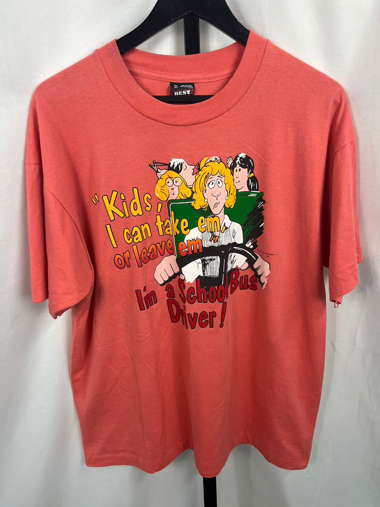 Load image into Gallery viewer, VTG I&amp;#39;m a School Bus Driver Tee Sz XL
