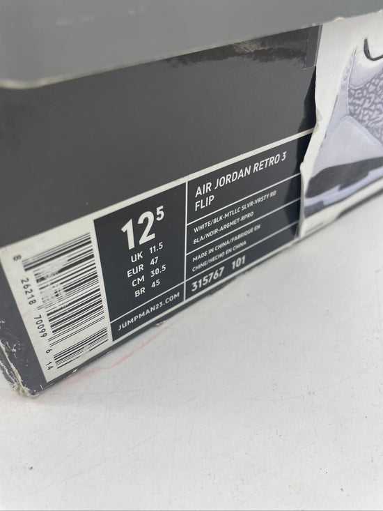 Load image into Gallery viewer, Jordan 3 Retro White Flip Sz 12.5
