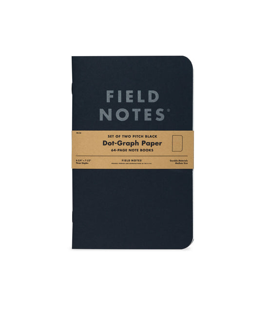 Field Notes Pitch Black Note Dot Graph Memo Book 3-Pack
