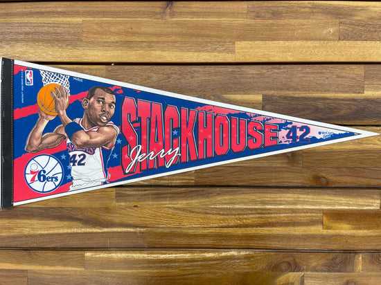 Load image into Gallery viewer, VTG Jerry Stackhouse Philadelphia 76ers Pennant

