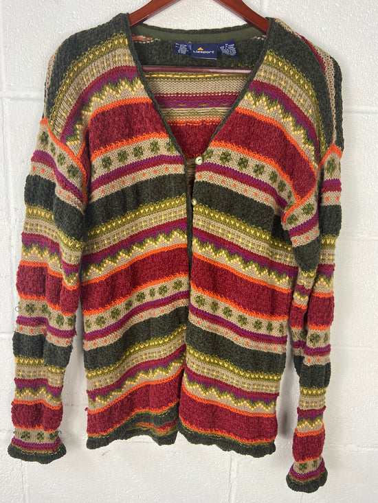 Load image into Gallery viewer, VTG Knitted Fuzzy Button Up Cardigan Sweater Sz M
