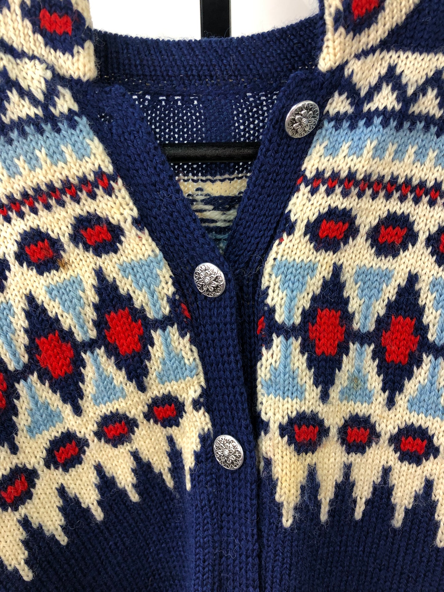 VTG Blue Cardigan Sweater Sz M