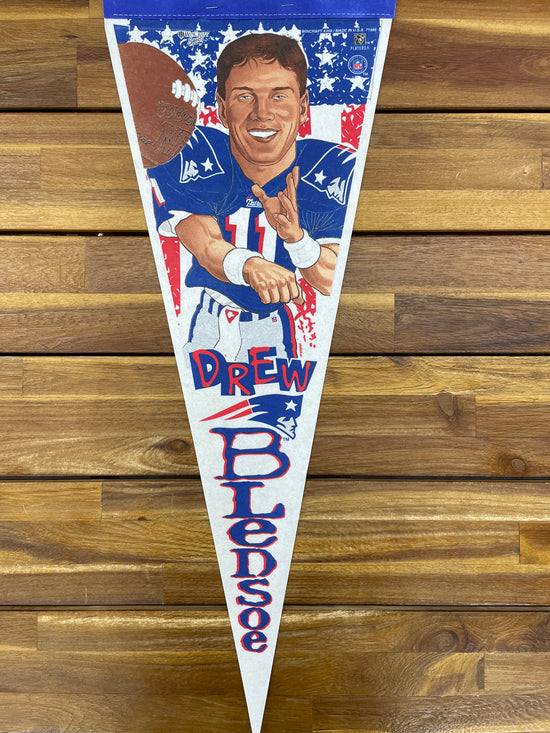 Load image into Gallery viewer, VTG Drew Bledsoe New England Patriots Pennant
