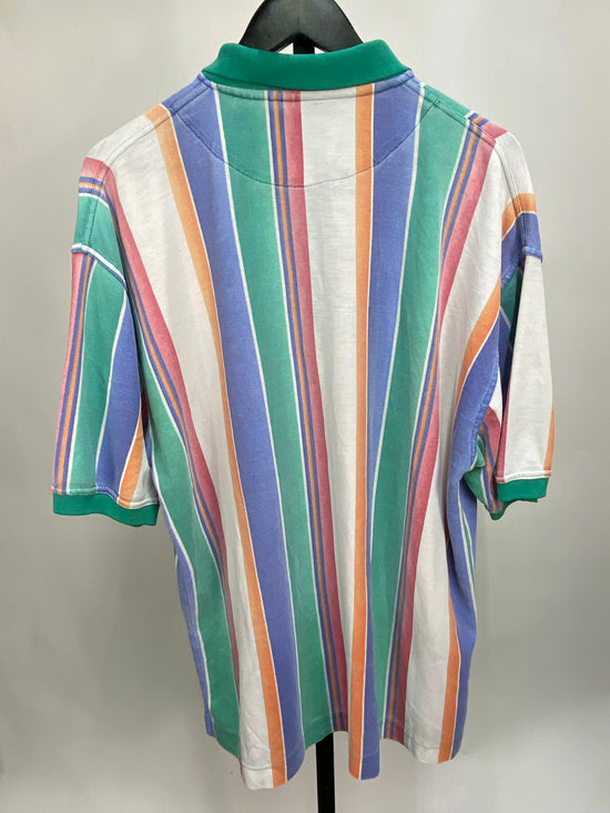 Load image into Gallery viewer, VTG Green Collar Striped Button Shirt Sz XL
