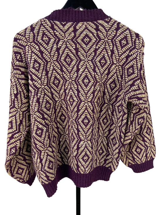 Load image into Gallery viewer, VTG Purple Mock Neck Knit Sweater Sz M
