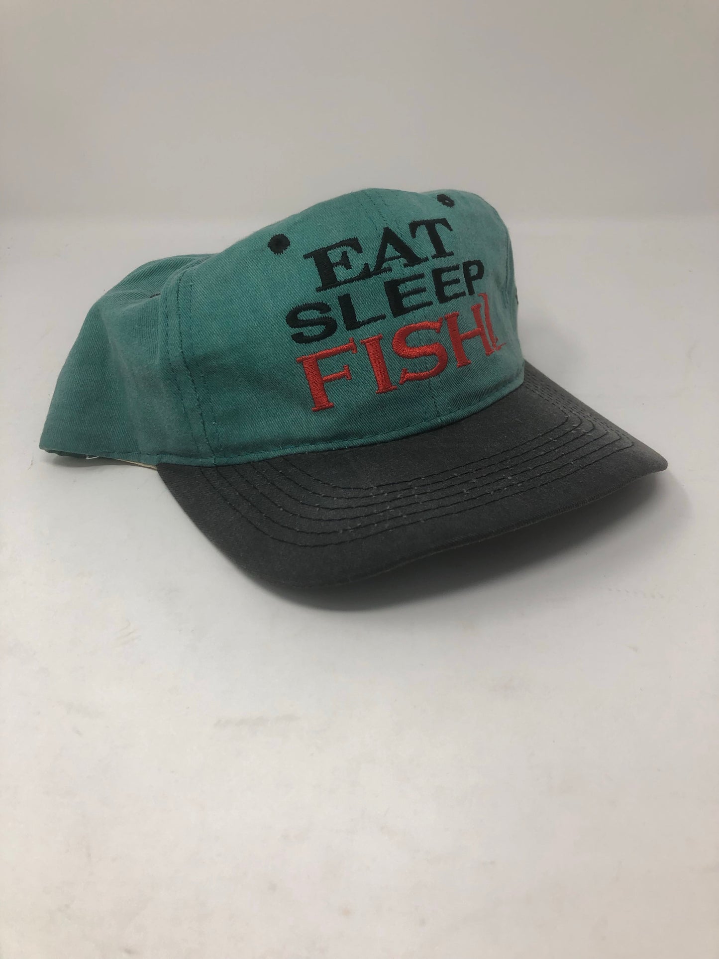 Load image into Gallery viewer, VTG Eat Sleep Fish Faded Snapback
