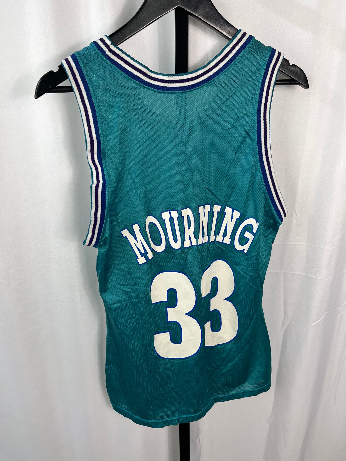 Vintage Alonzo Mourning Charlotte Hornets Jersey CHAMPION USA sz 40
