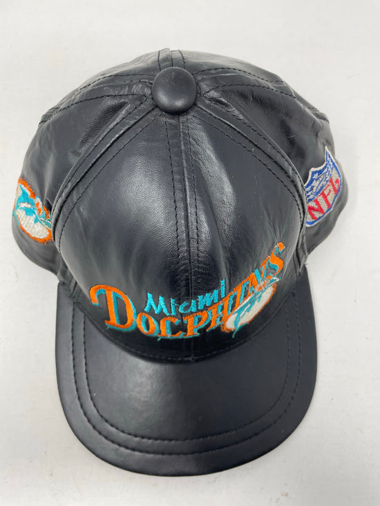 Load image into Gallery viewer, VTG Miami Dolphins Leather Snapback
