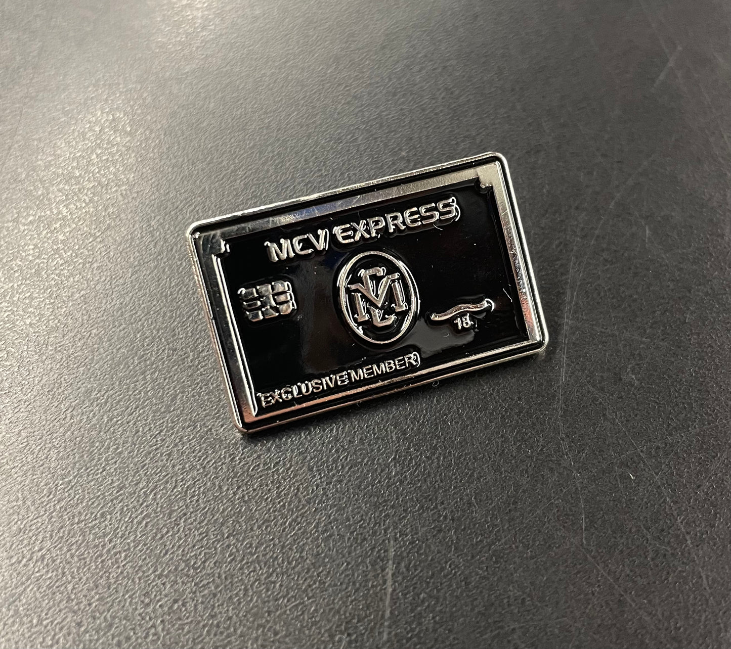 Load image into Gallery viewer, MCV Express Black Card Enamel Pin
