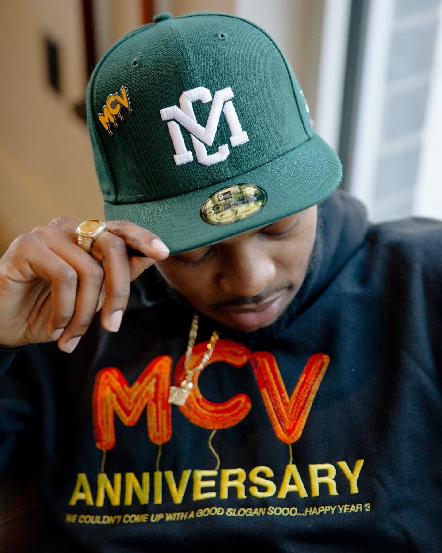 2022 Music City Vintage Anniversary "MCV" New Era 5950 Fitted Green Hat